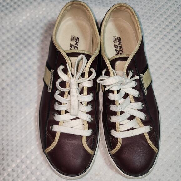 SKECHERS EUC MENS SIZE 10 SPORTS LEATHER CASUAL SNEAKERS SHOES - Picture 2 of 9